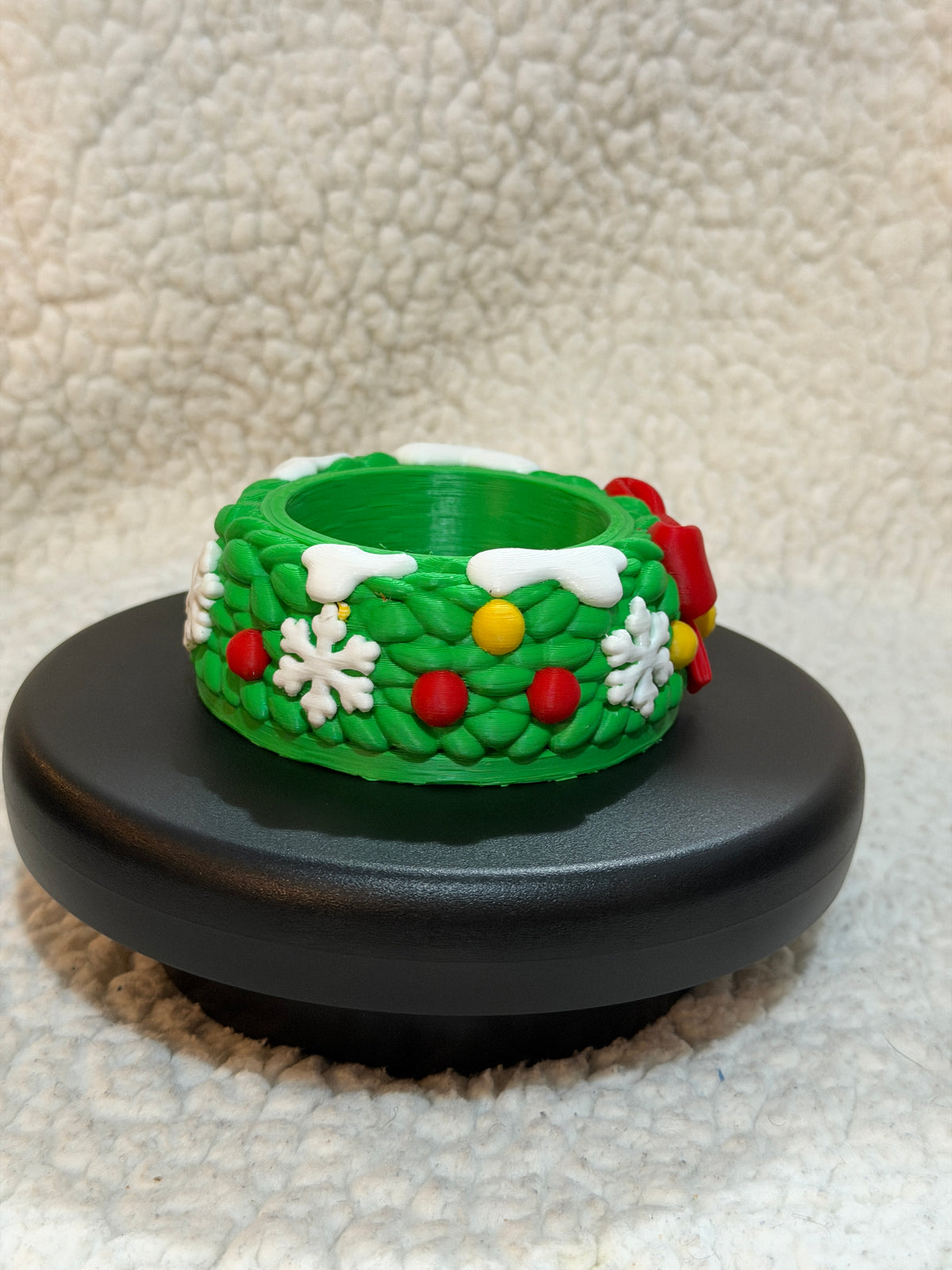 Christmas wreath 2” candle holder