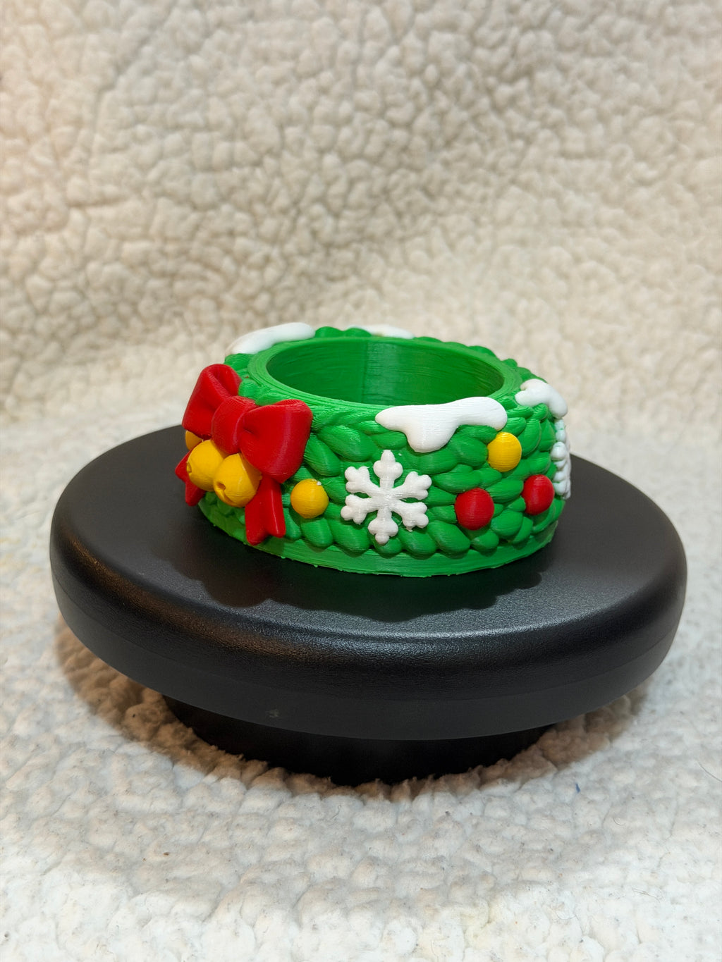 Christmas wreath 2” candle holder