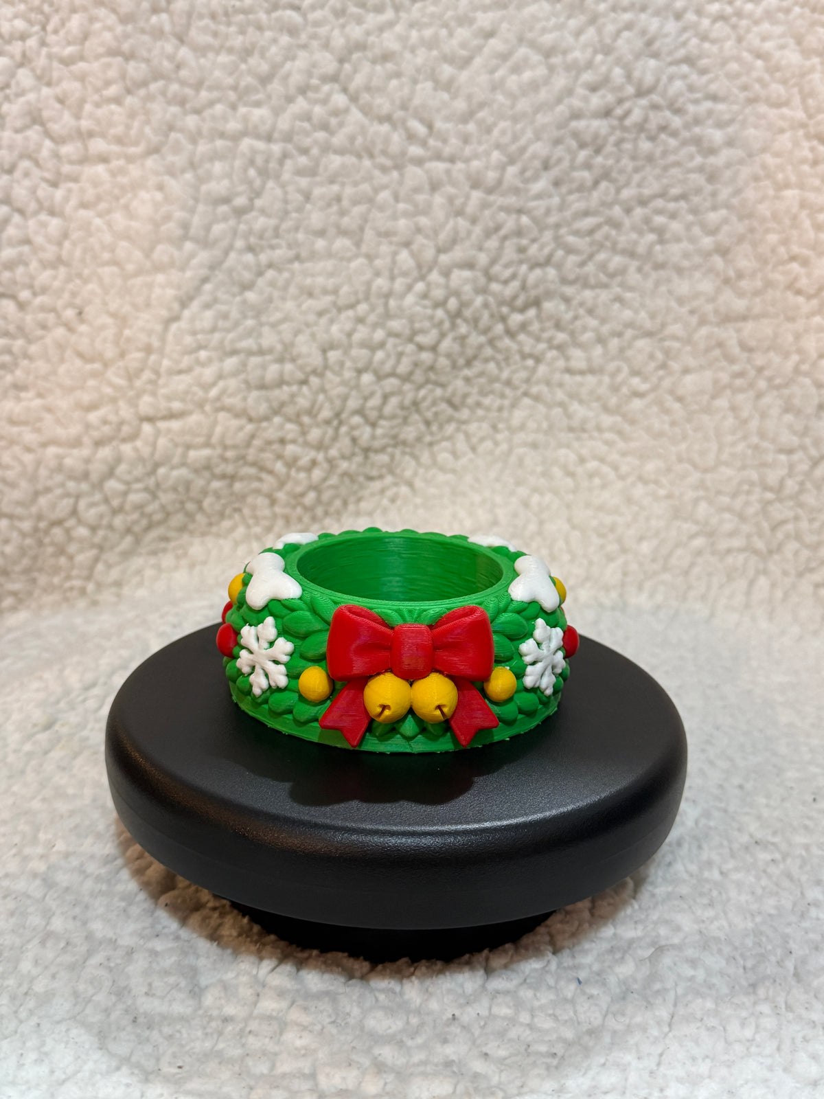 Christmas wreath 2” candle holder