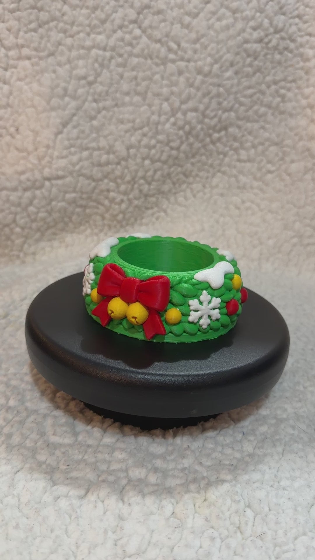 Christmas wreath 2” candle holder